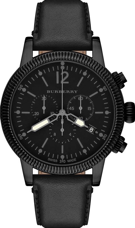 burberry swiss chronograph black leather strap watch bu7827|Burberry The Utilitarian Watch .